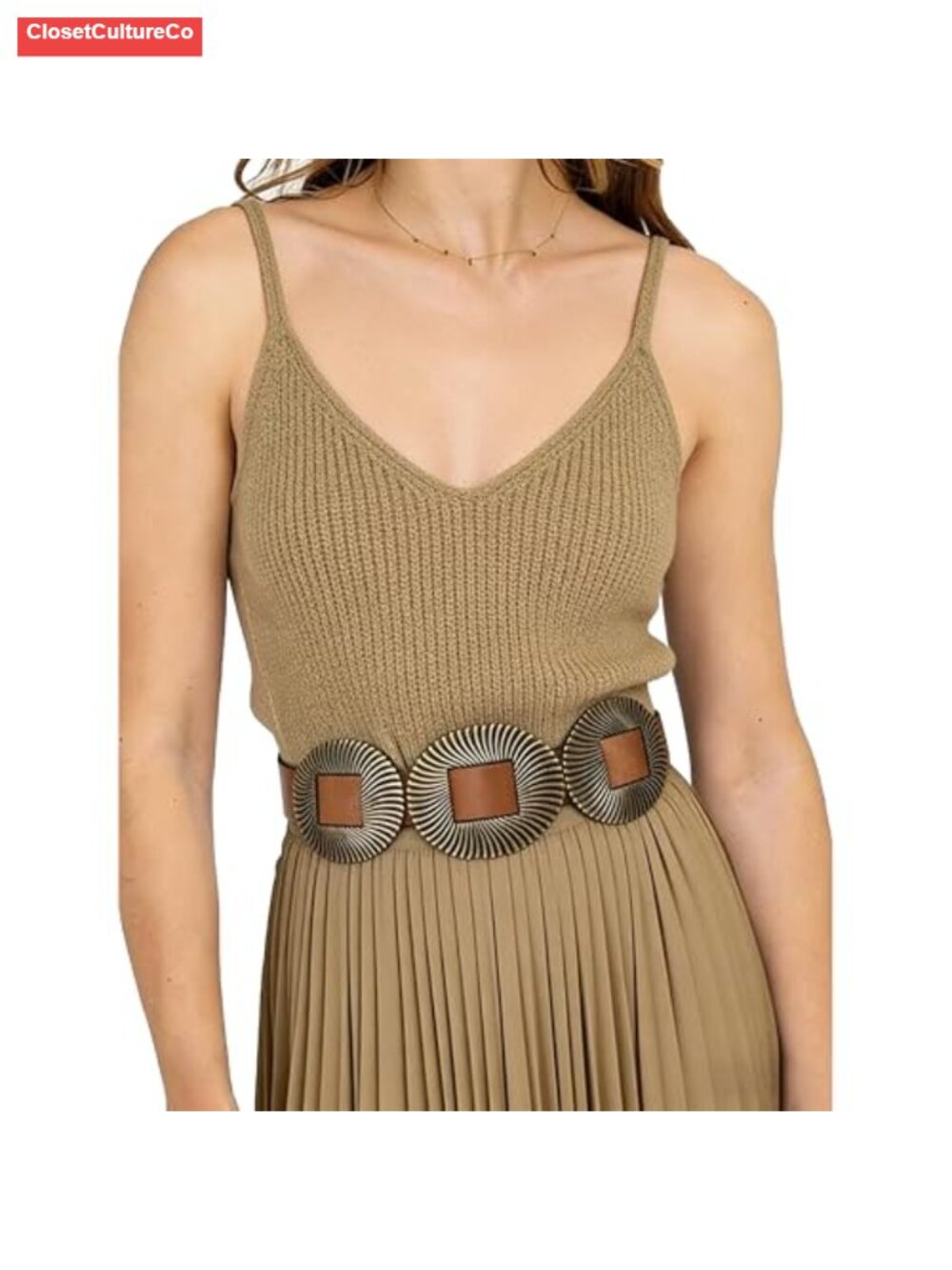 Boho Wide Disc Conch PU Leather Waist Belt Adjustable